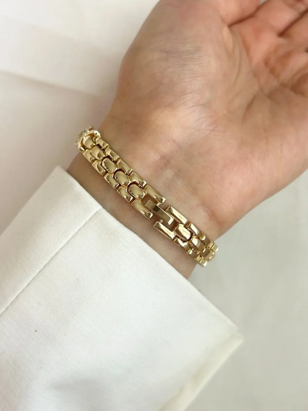 Vintage Inspired Luxury Gold Tone Tourmaline Watch
